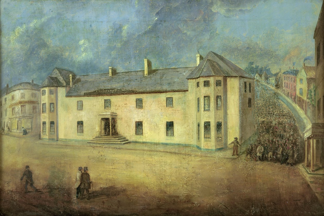 Chartistas atacando el Hotel Westgate, Newport el 4 de noviembre de 1839 de W. Howell