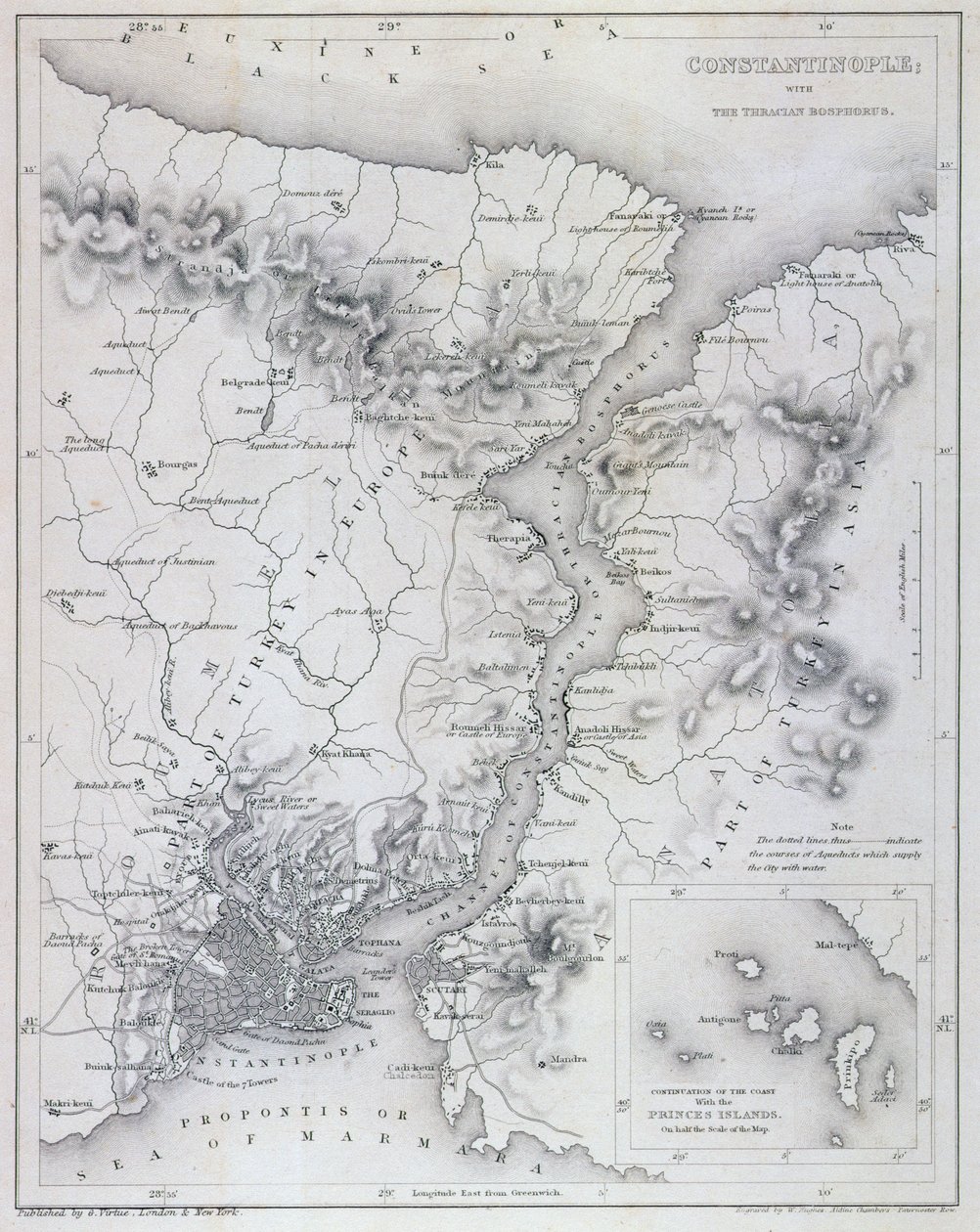 Constantinopla y el Bósforo, c.1850 de W Hughes