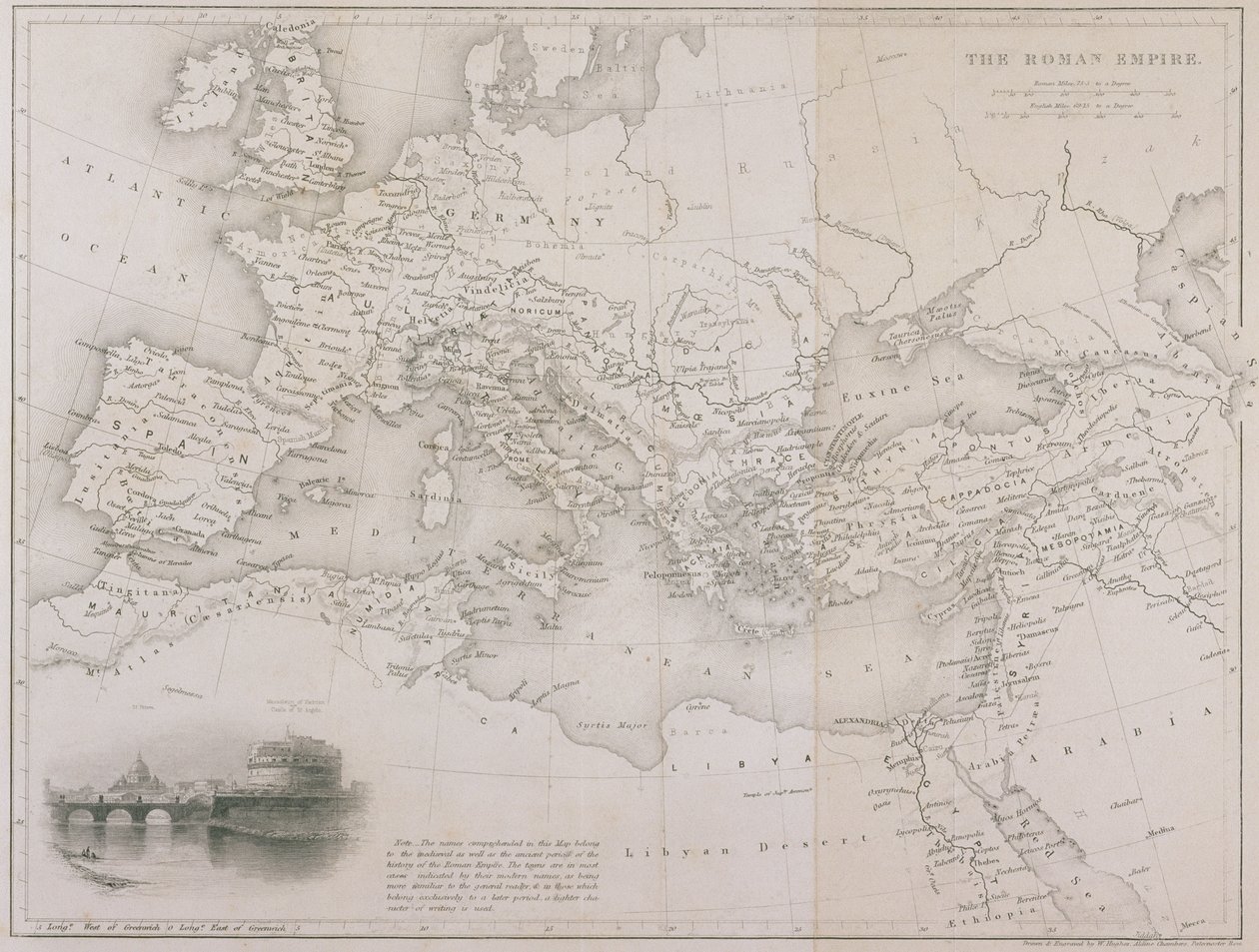 El Imperio Romano, c.1850 de W Hughes