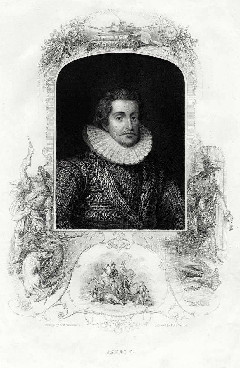 Jacobo I, rey de Inglaterra y Escocia, 1860 de W. J. Edwards
