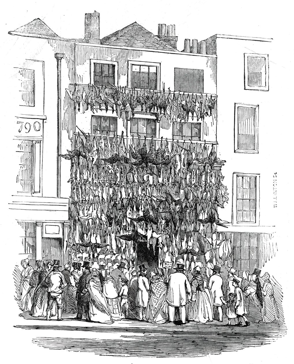 Tienda de aves de corral, Holborn-Hill, 1845 de W. J. Linton