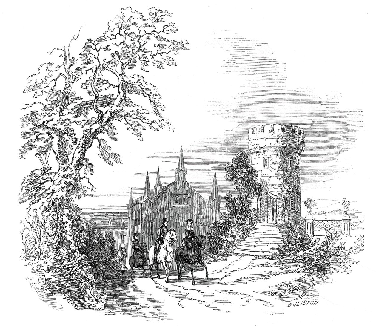 Rosenau - del dibujo de Su Alteza Real el Príncipe Alberto de W. J. Linton