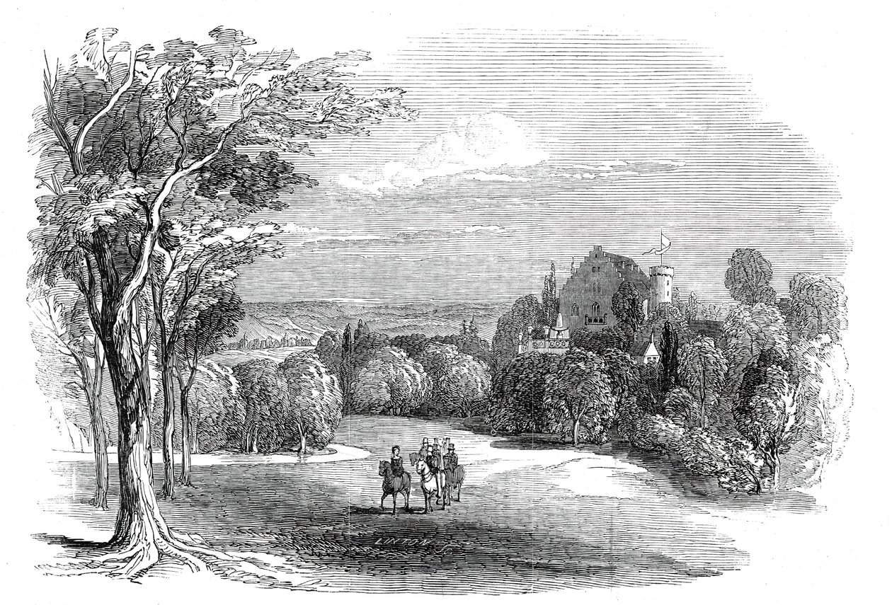Schloss Rosenau, cerca de Coburg - del dibujo de Su Alteza Real el Príncipe Alberto, 1845 de W. J. Linton