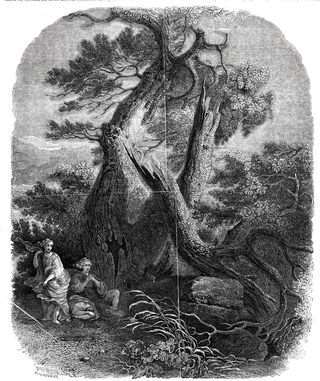 Especimen de grabado en madera, La muerte de los hijos de Niobe de W. J. Linton