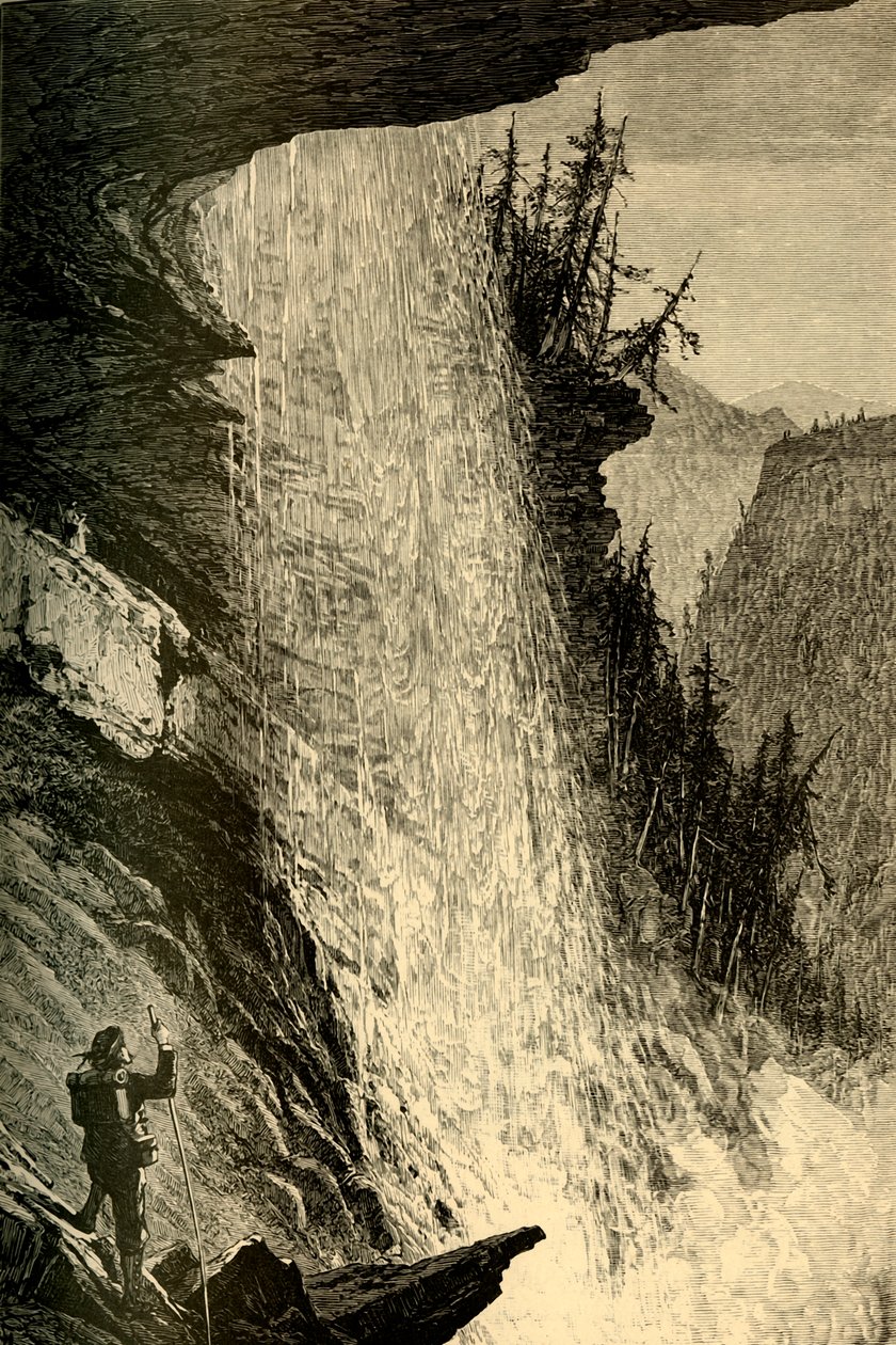 Bajo las cataratas de Catskill, 1874 de W. J. Linton