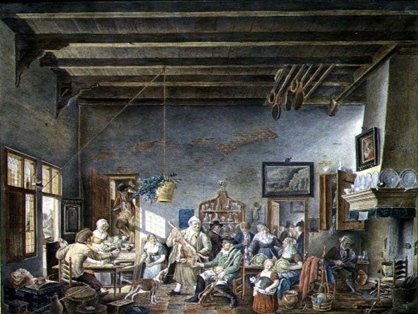 Interior de una taberna holandesa (después de una pintura de Johannes Petrus van Horstock) 1824 de W. Jansens
