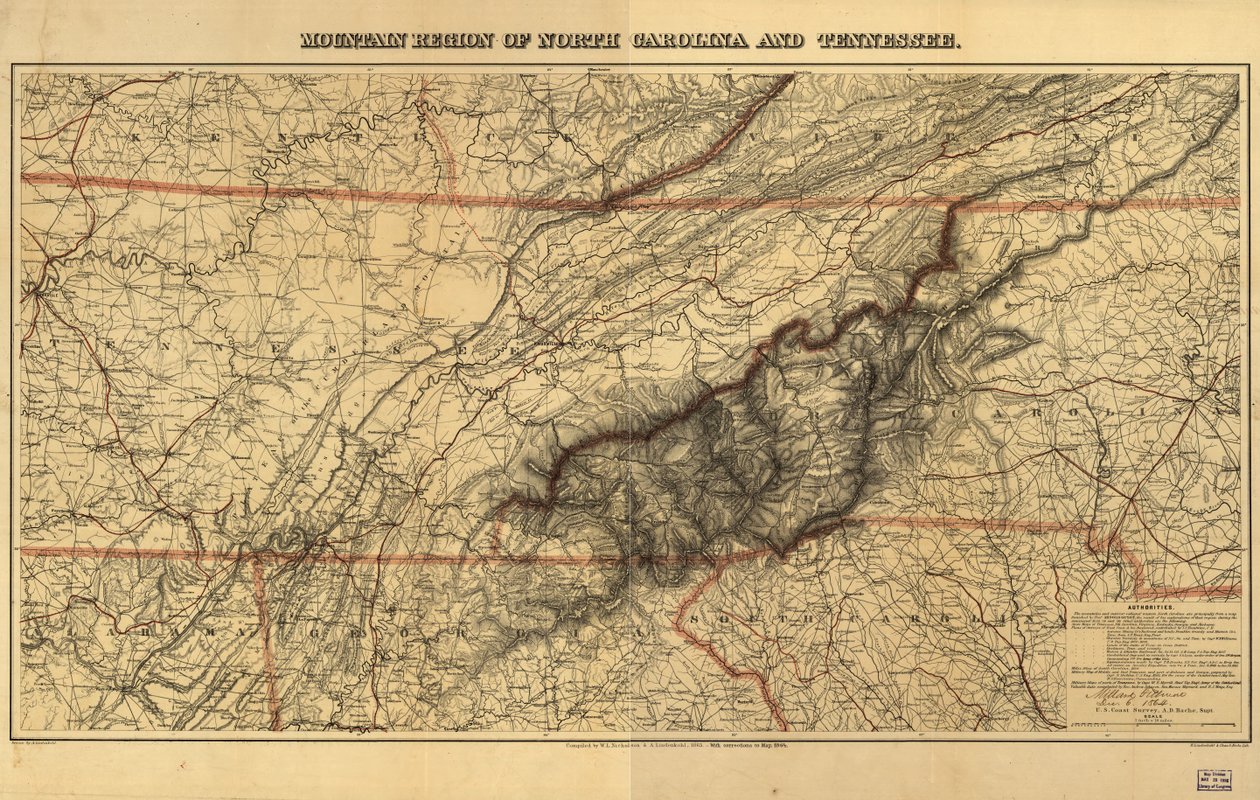 Región montañosa de Carolina del Norte y Tennessee. de W. L.; Lindenkohl Nickolson