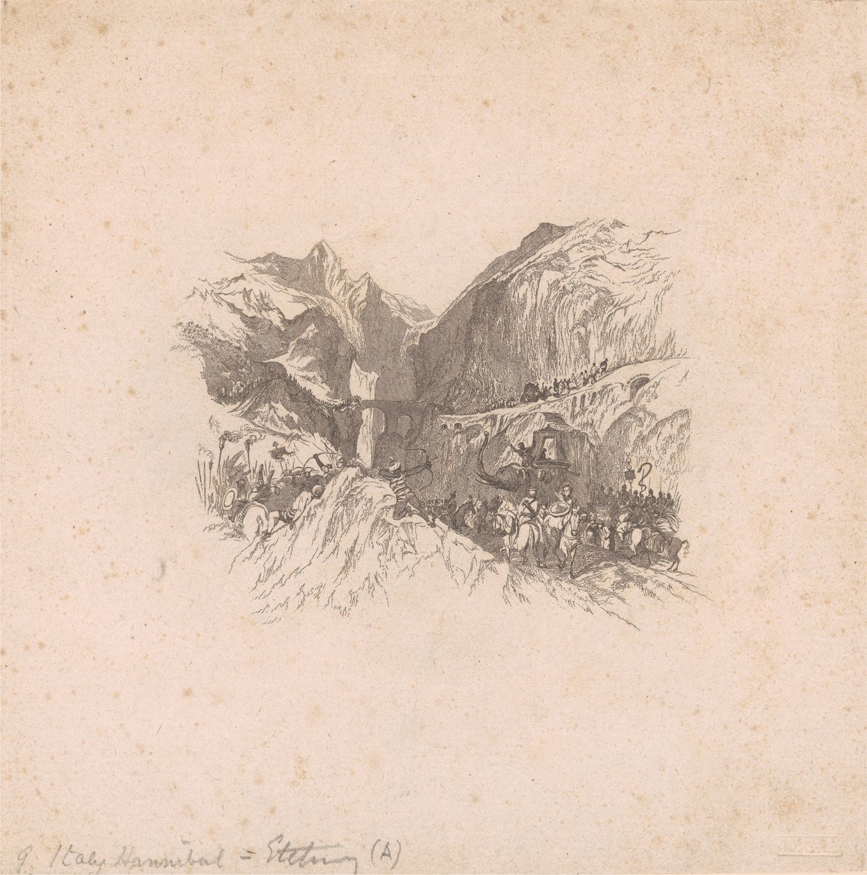 Aníbal pasando los Alpes (viñetas) de W. R. Smith