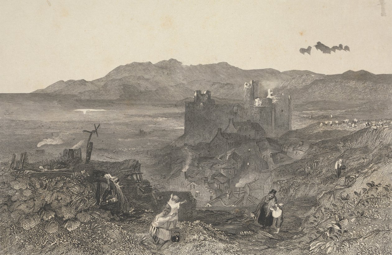 Castillo de Harlech, norte de Gales de W. R. Smith