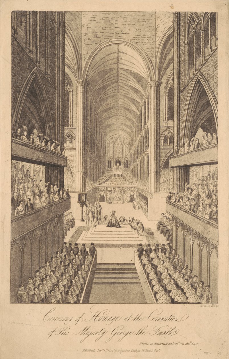 Ceremonia de homenaje en la coronación de Su Majestad Jorge IV de W. Read