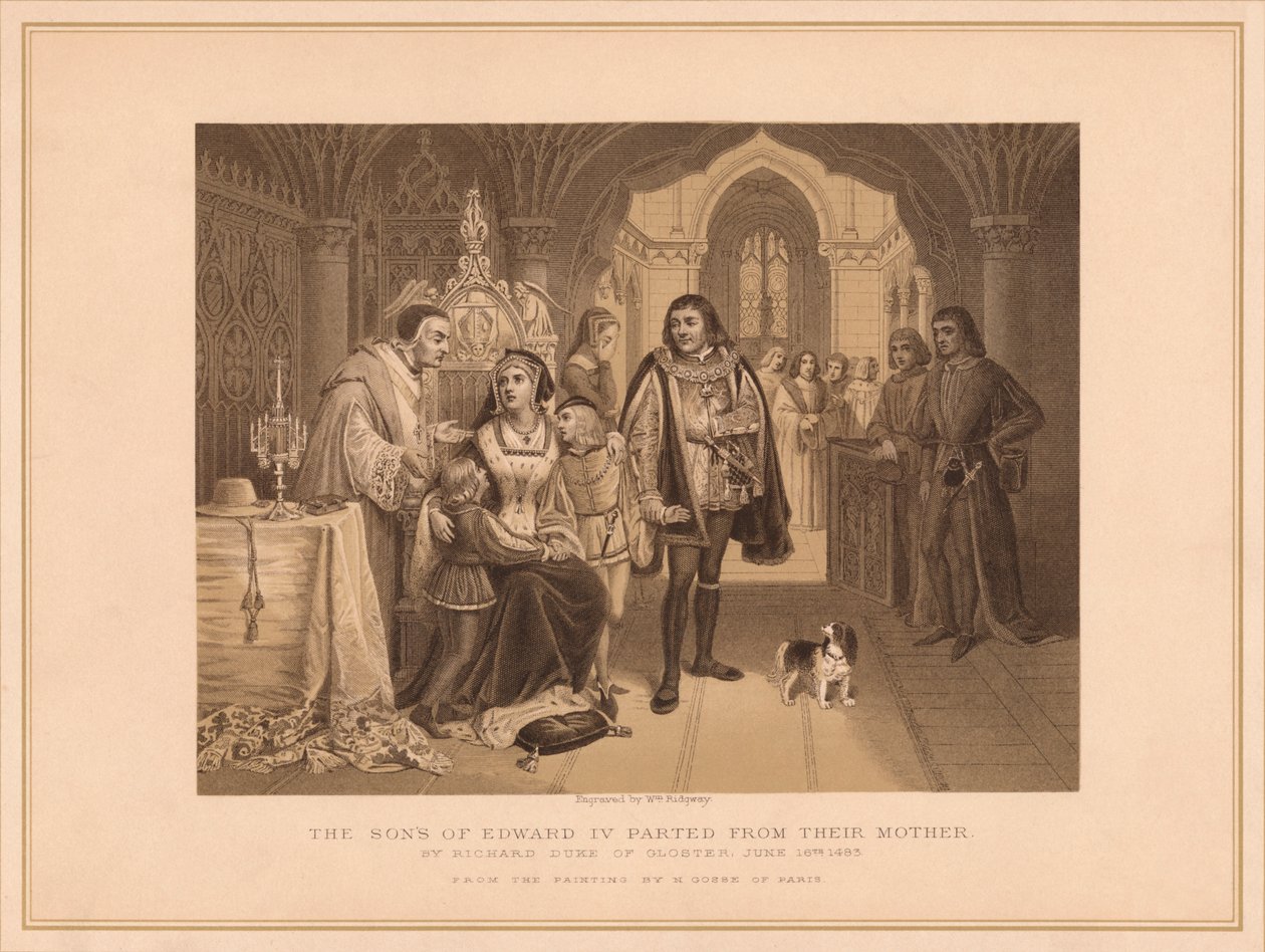 Los hijos de Eduardo IV separados de su madre, por Ricardo Duque de Gloucester, 16 de junio de 1483 de W Ridgway