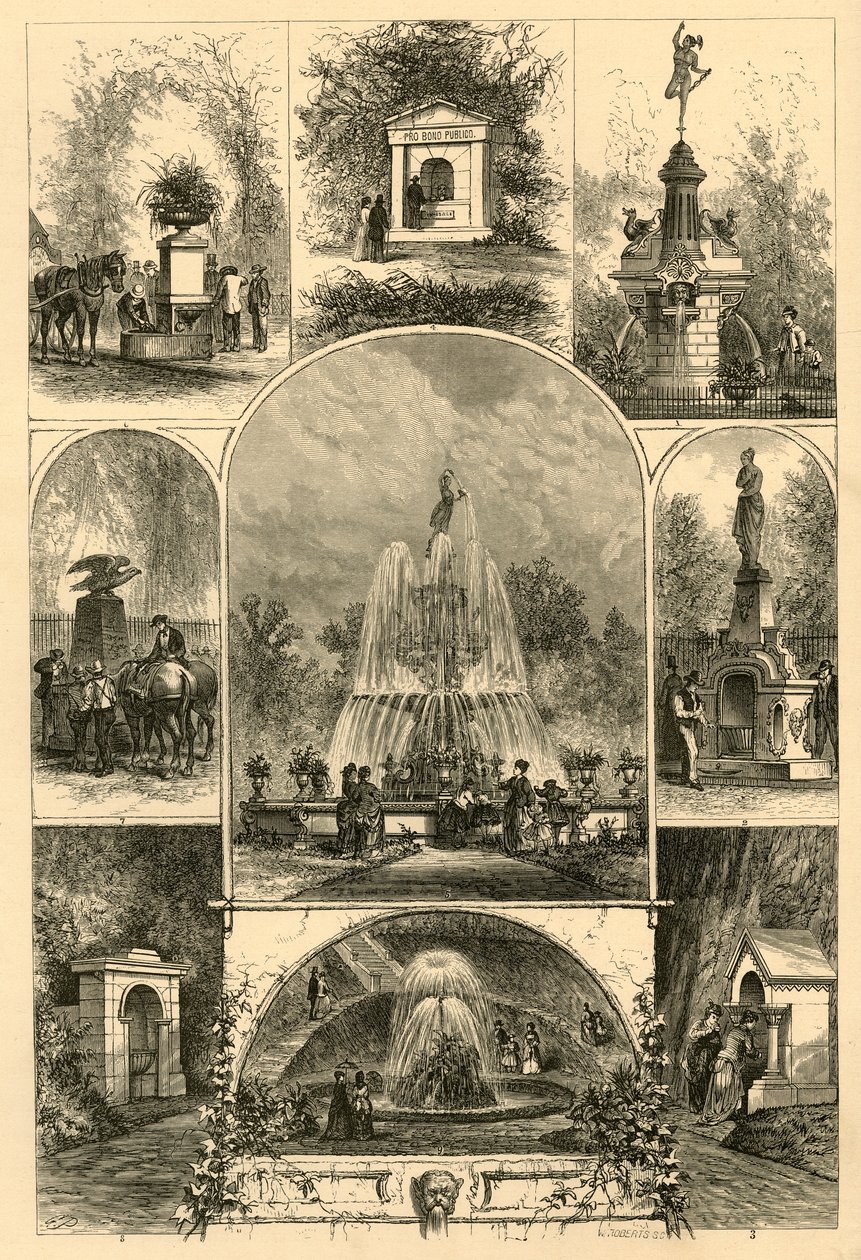 Fuentes en Filadelfia, 1874 de W. Roberts