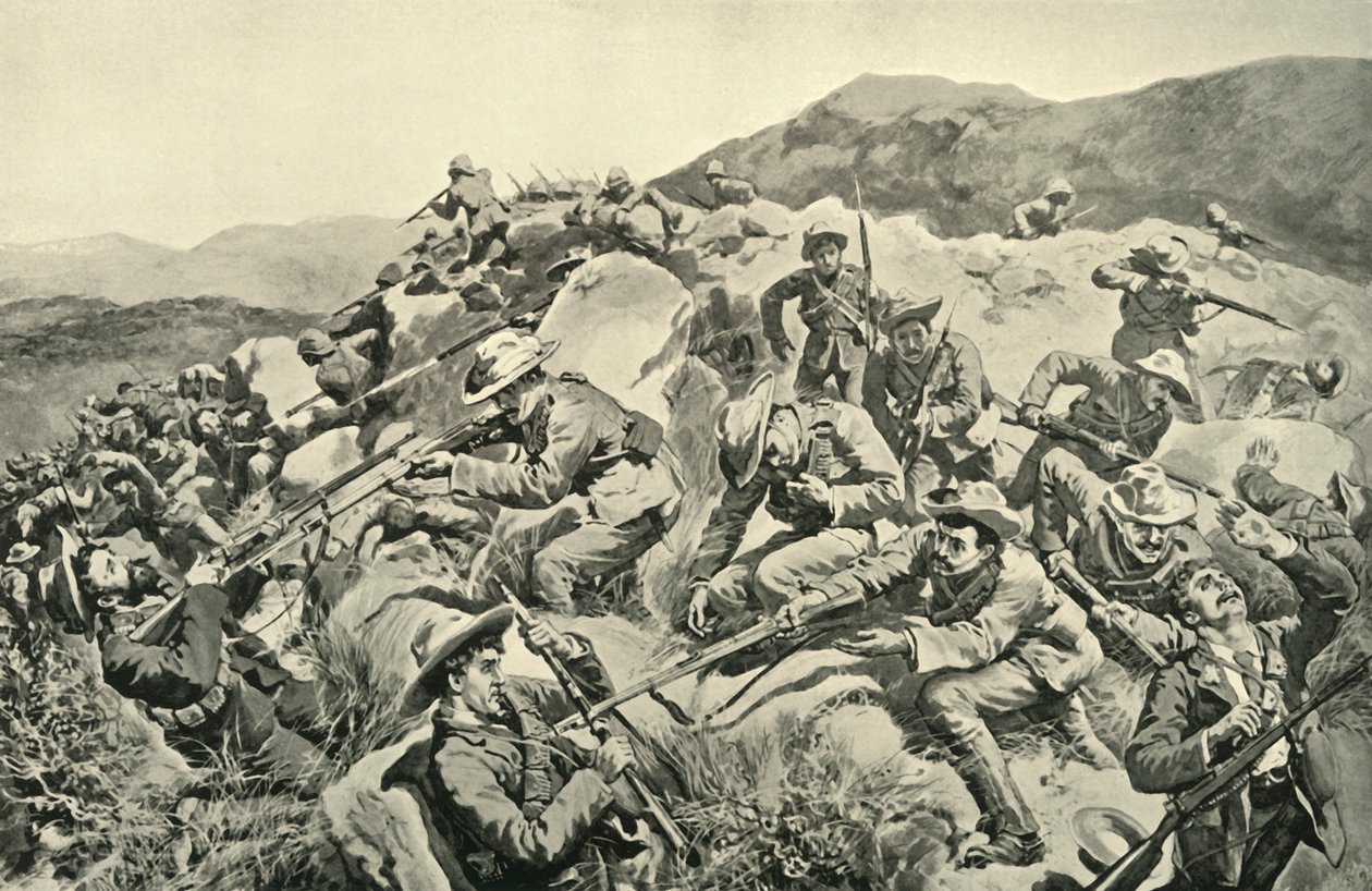 Con el General French: Neozelandeses salvando un piquete del Regimiento de Yorkshire de W Small