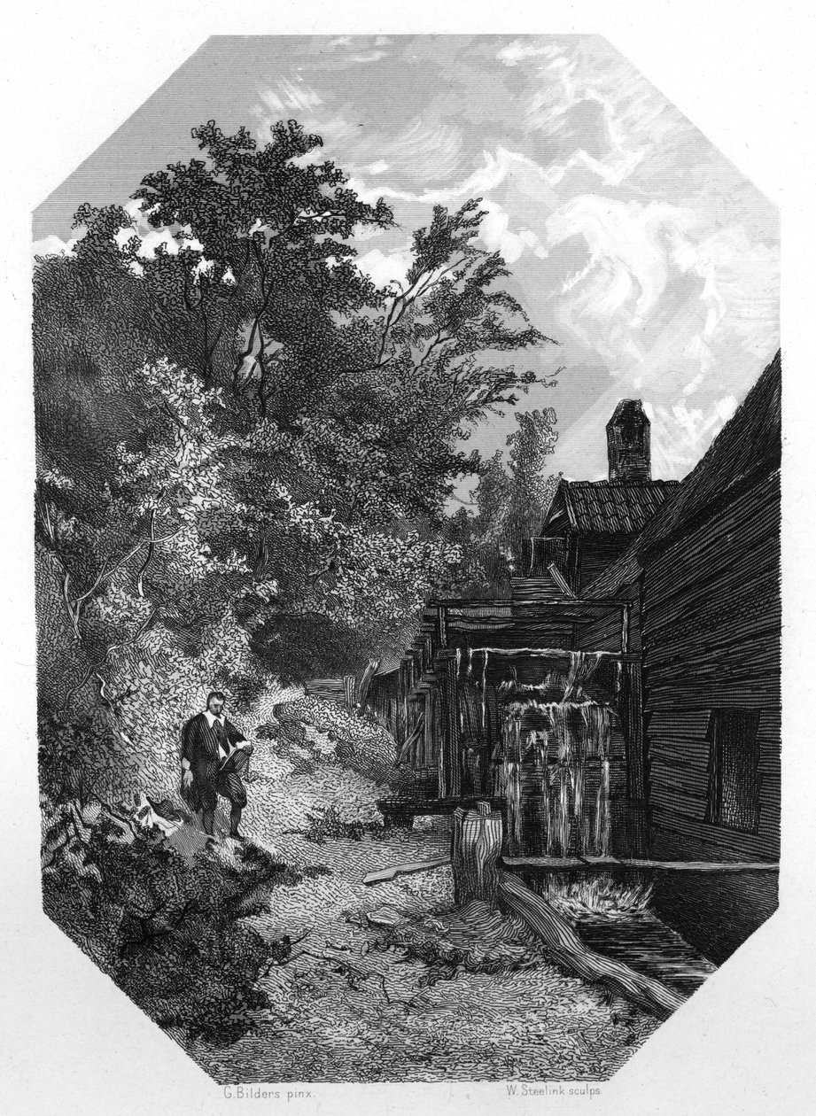 Jacob van Ruysdael, pintor paisajista holandés del siglo XVII, c1870 de W. Steelink