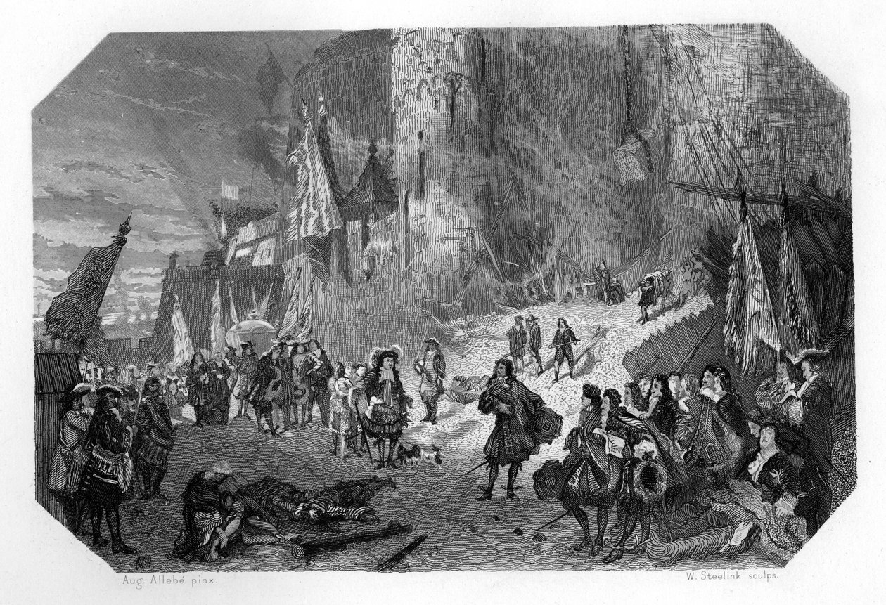 Menno van Coehoorn, soldado e ingeniero militar holandés, en el sitio de Namur, 1692, c1870 de W. Steelink