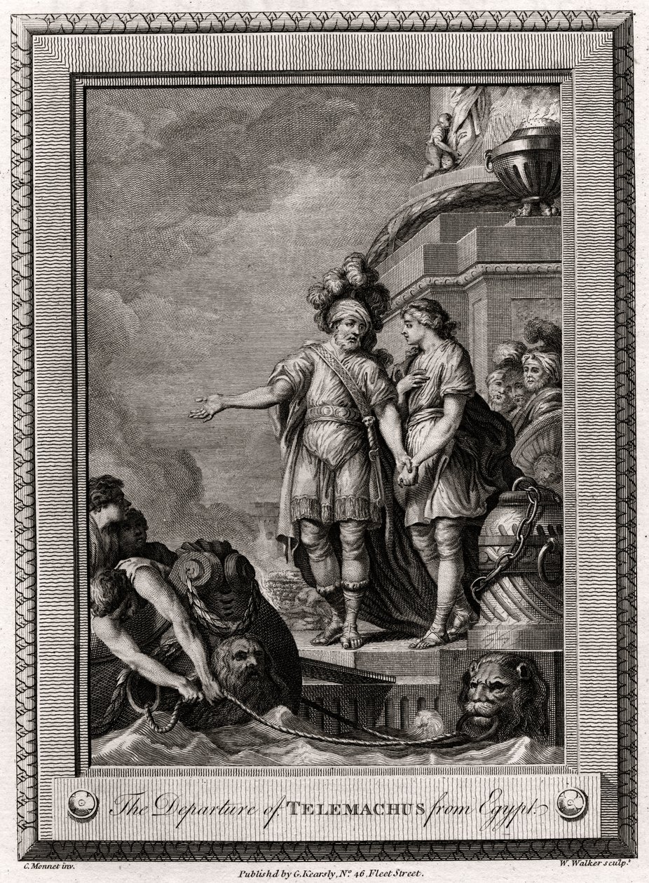 La partida de Telémaco de Egipto, 1775 de W. Walker