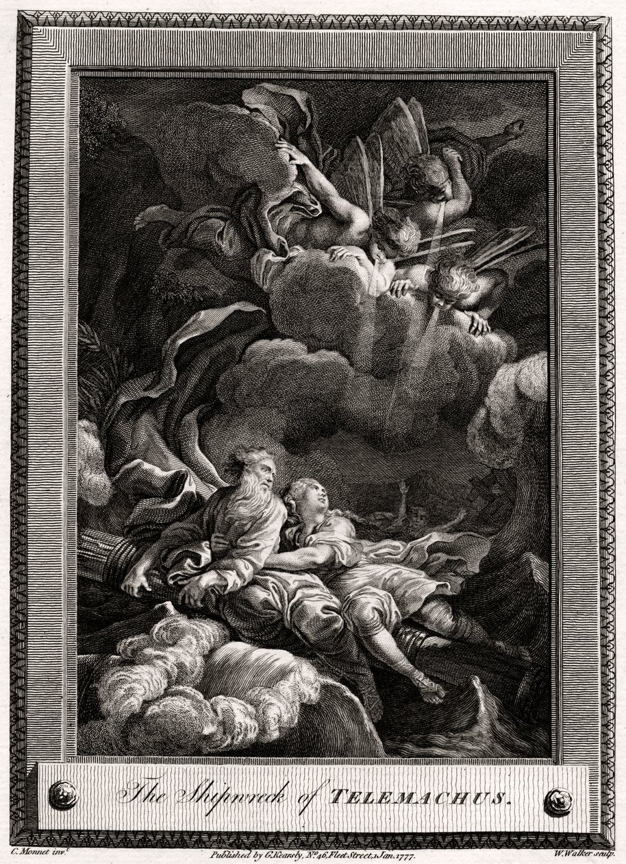 El naufragio de Telémaco, 1777 de W. Walker
