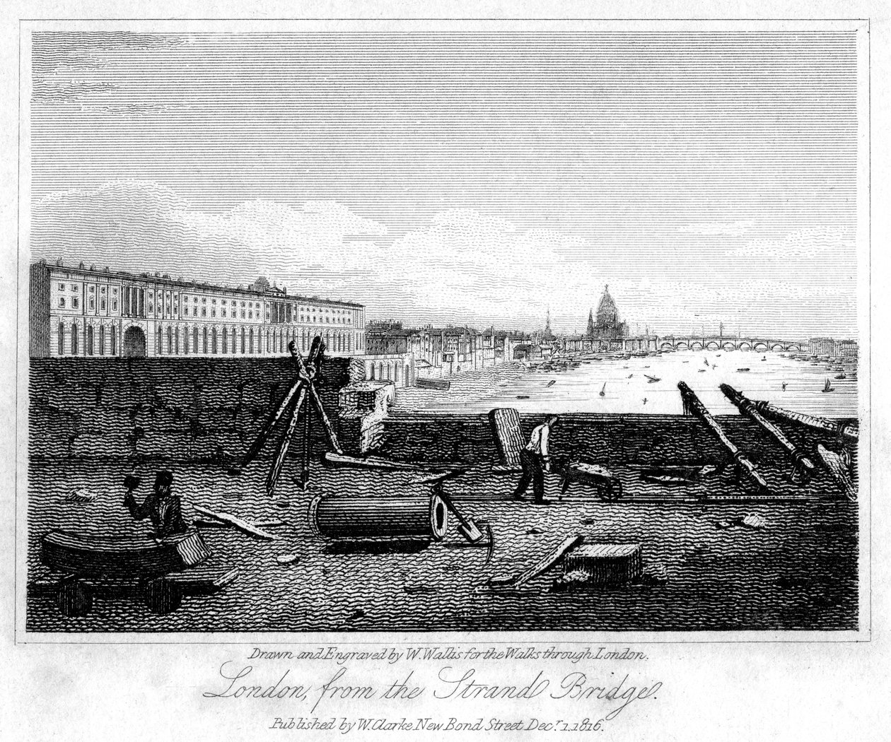 Londres desde el Puente Strand, 1816 de W. Wallis