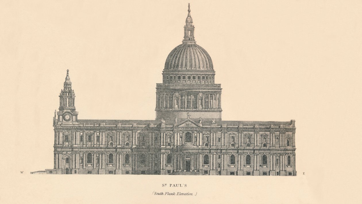 San Pablo - elevación del flanco sur, 1889 de W and AK Johnston