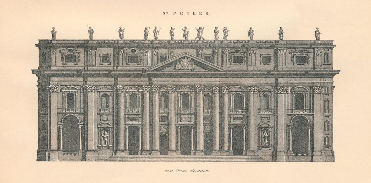 San Pedro - elevación frontal este, 1889 de W and AK Johnston