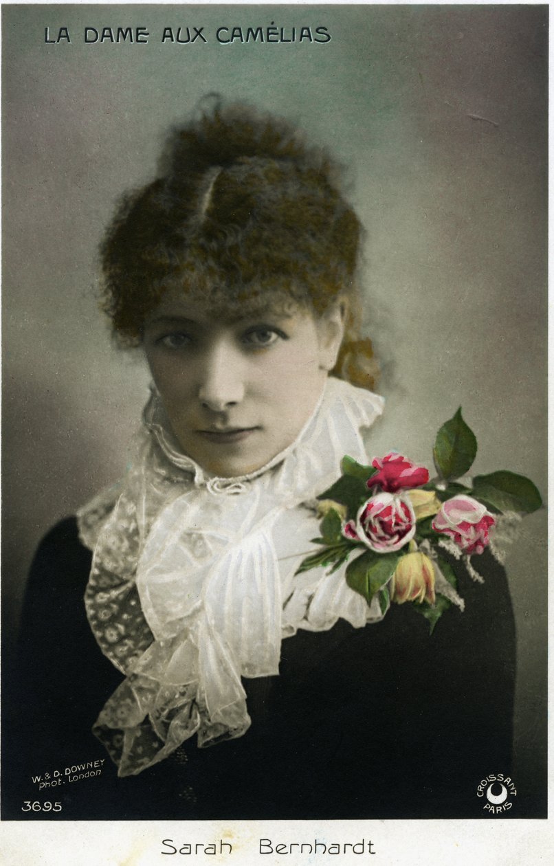 Henriette Rosine Bernard alias Sarah Bernhardt (1844-1923) como “La dama de las camelias” de Alexandre Dumas Jr. (foto) de W. and D. Downey