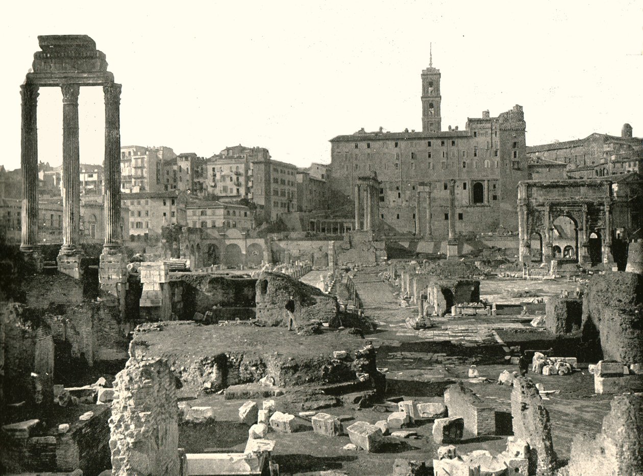 Vista general del Foro, Roma, Italia, 1895 de W and S Ltd