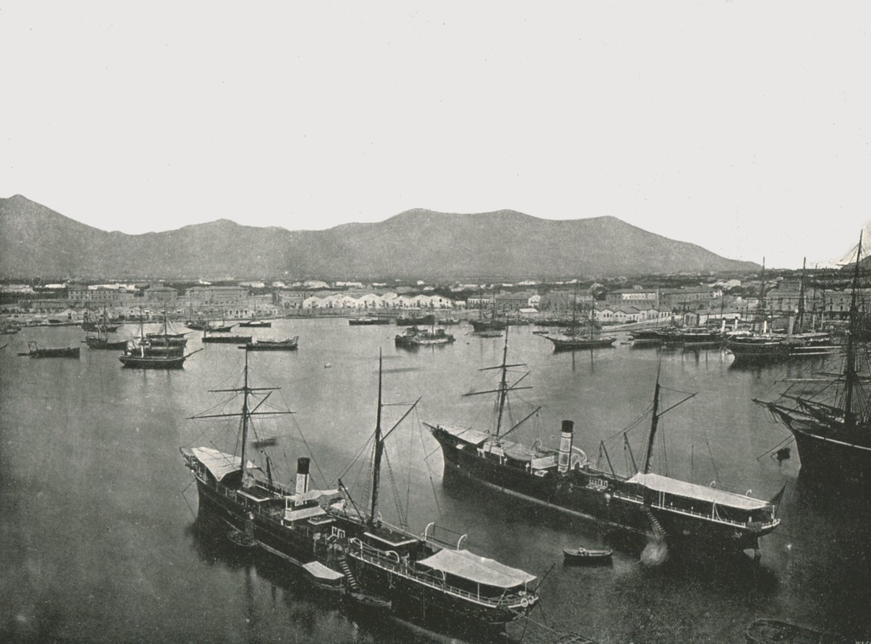 Vista general del puerto, Palermo, Sicilia, Italia, 1895 de W and S Ltd