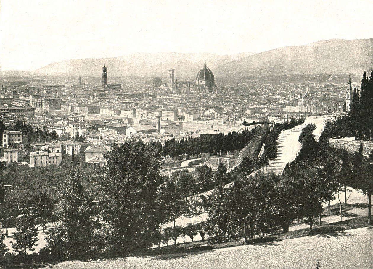Panorama de la ciudad de Florencia, Italia, 1895 de W and S Ltd