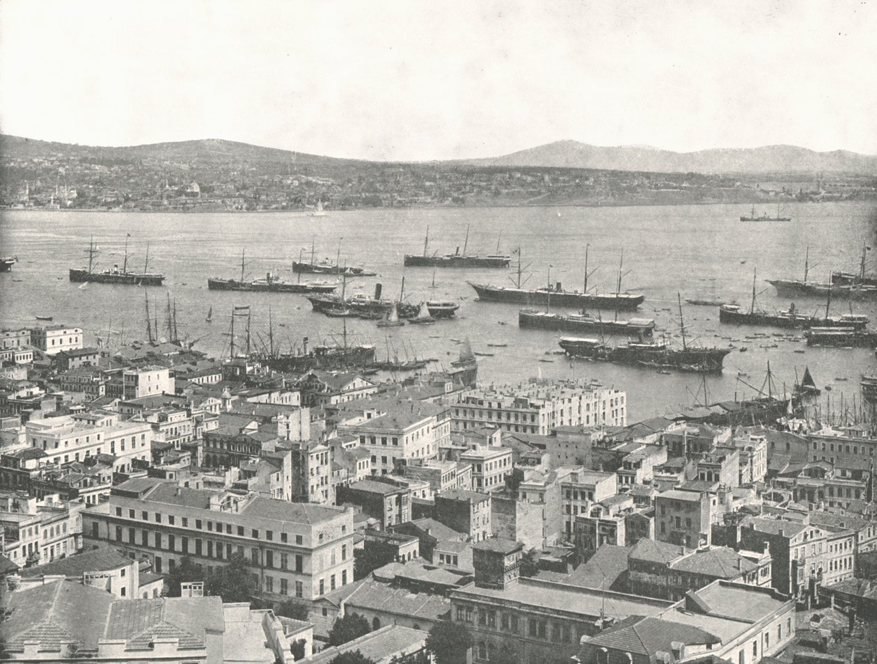 El Bósforo mirando hacia Scutari, Constantinopla, Imperio Otomano, 1895 de W and S Ltd