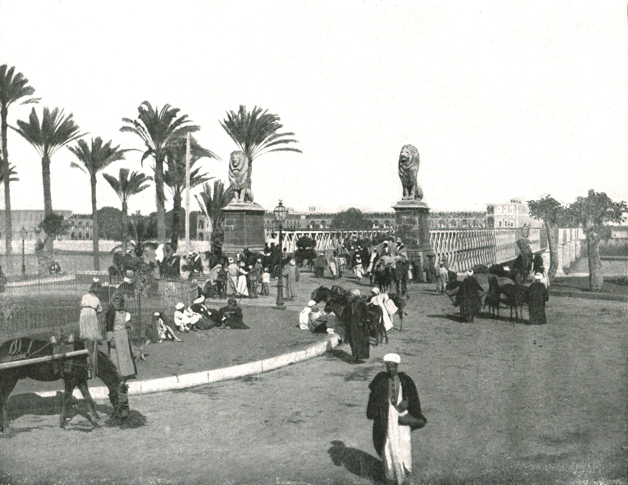 El Puente Kasr-el-nil, El Cairo, Egipto, 1895 de W and S Ltd