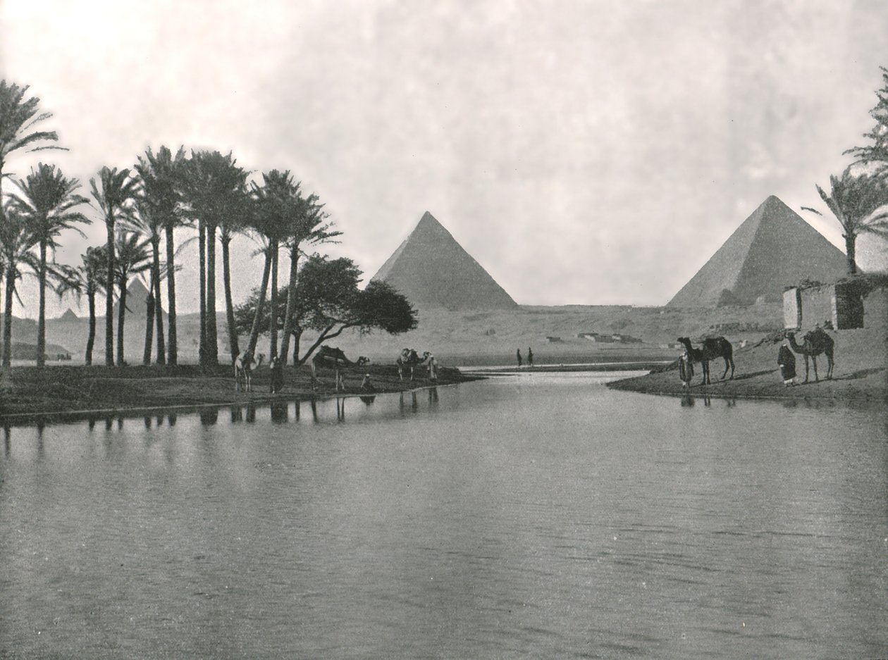 Las Pirámides y el Nilo, Gizeh, Egipto, 1895 de W and S Ltd