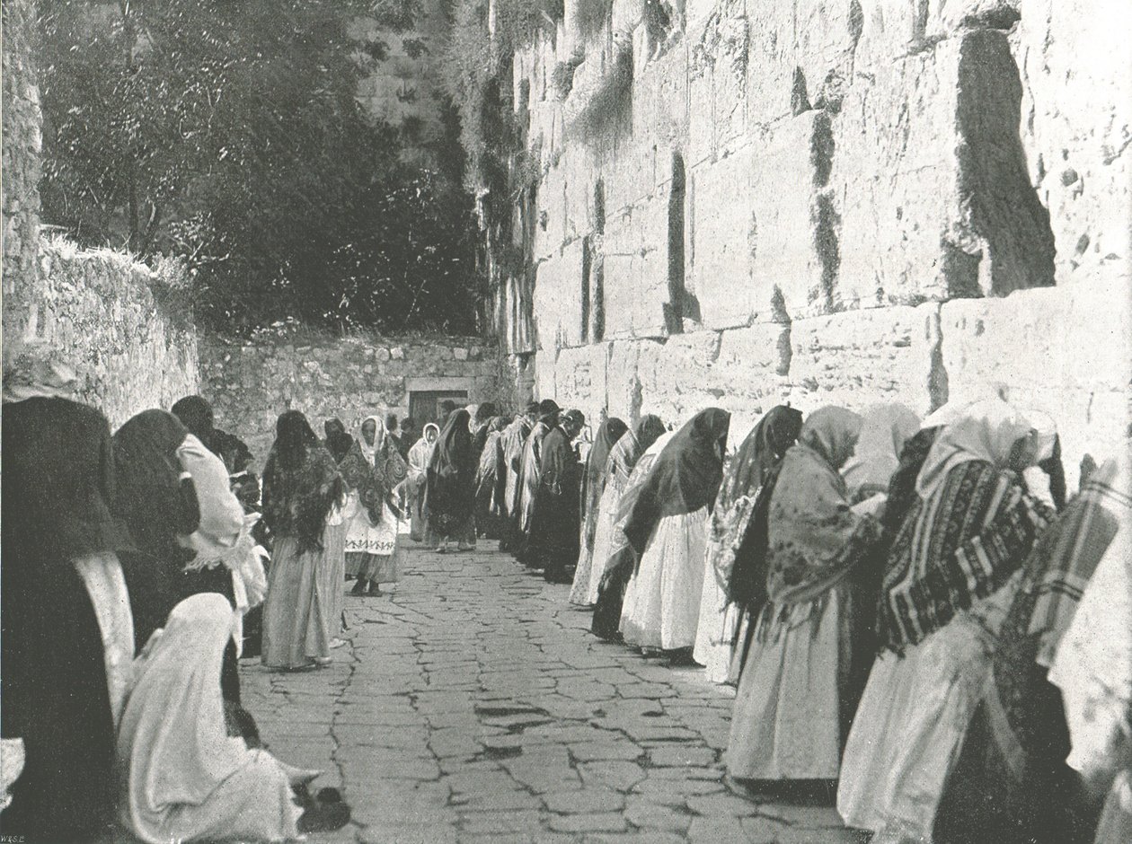 El Muro de los Lamentos, Jerusalén, Palestina, 1895 de W and S Ltd