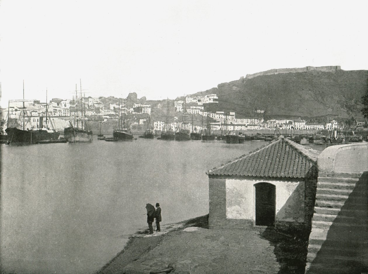 La ciudad y el puerto de Málaga, España, 1895 de W and S Ltd