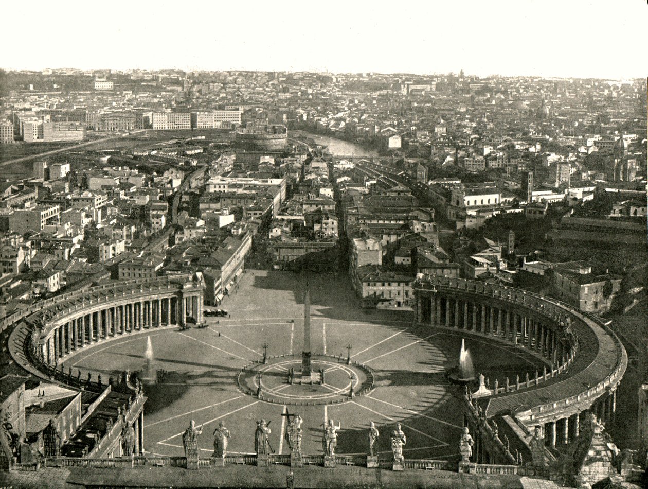 Vista desde la cúpula de San Pedro, Roma, Italia, 1895 de W and S Ltd