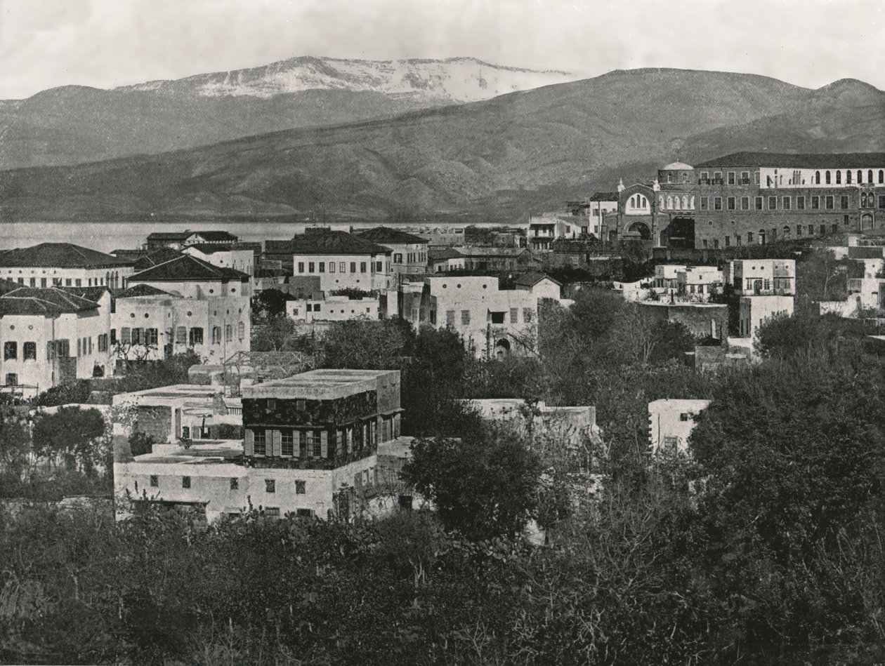 Vista de la ciudad con el Monte Líbano, Beirut, 1895 de W and S Ltd