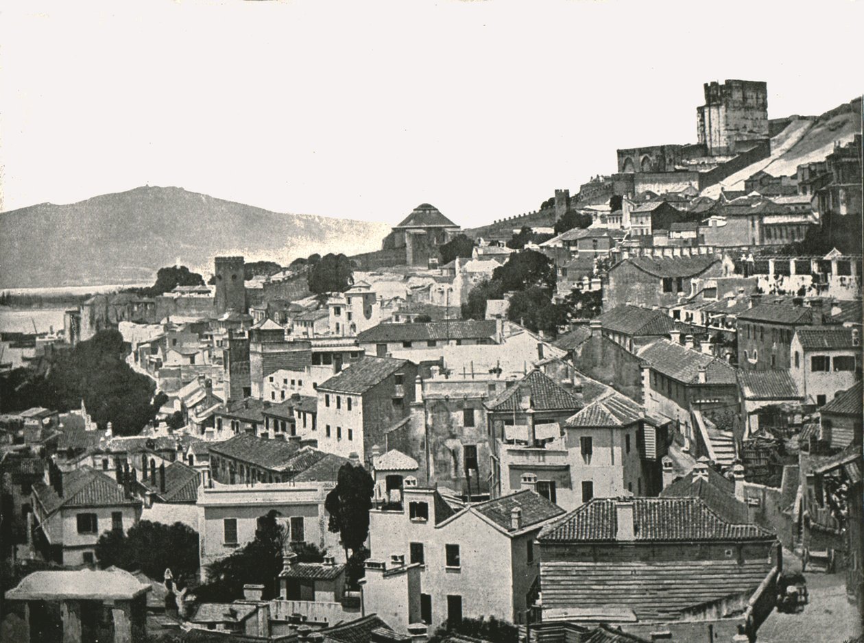Vista de la ciudad, Gibraltar, 1895 de W and S Ltd