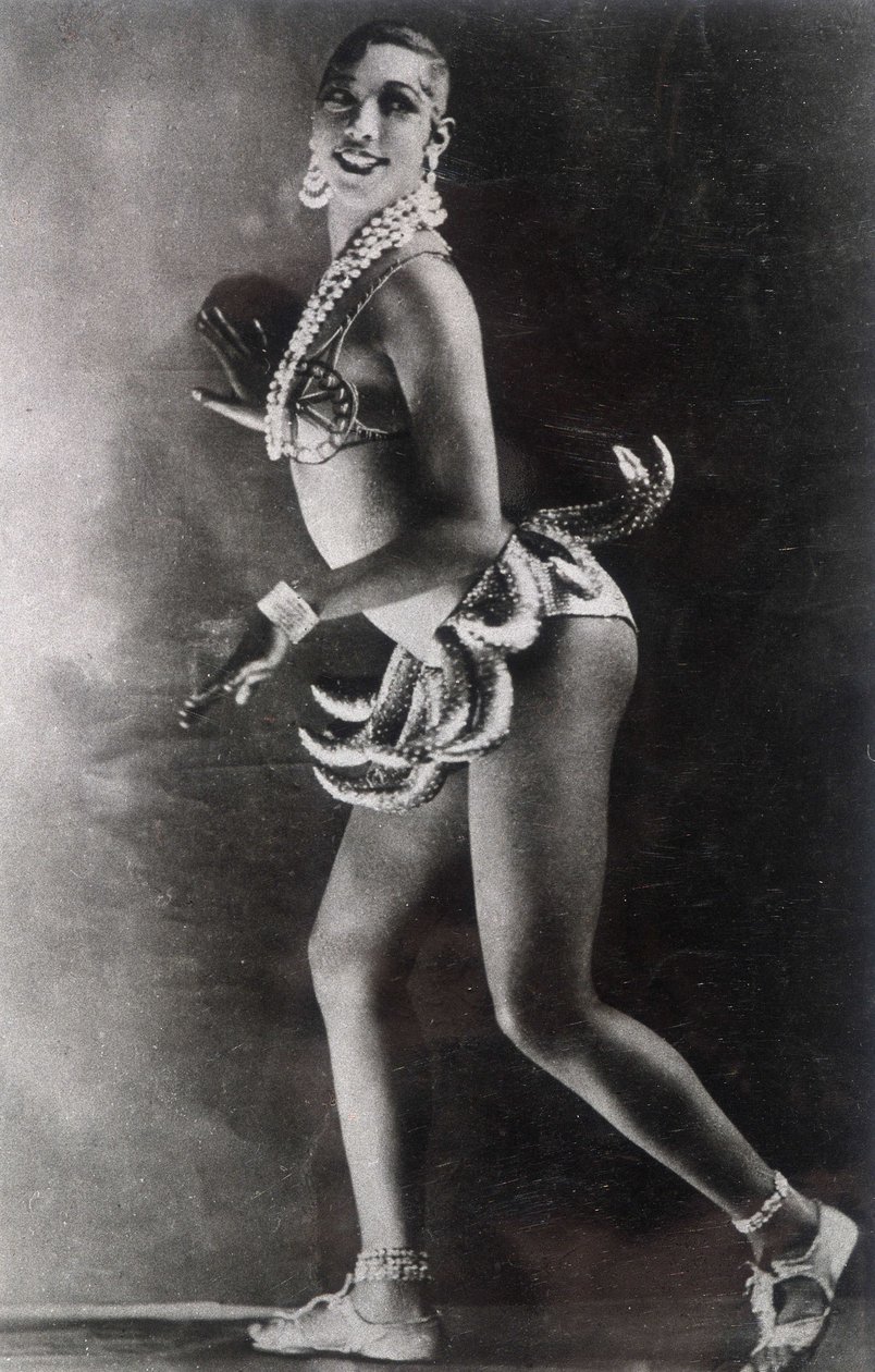 Josephine Baker vestida con un cinturón de plátanos. Fotografía de Lucien Walery (1863-1935). de Walery