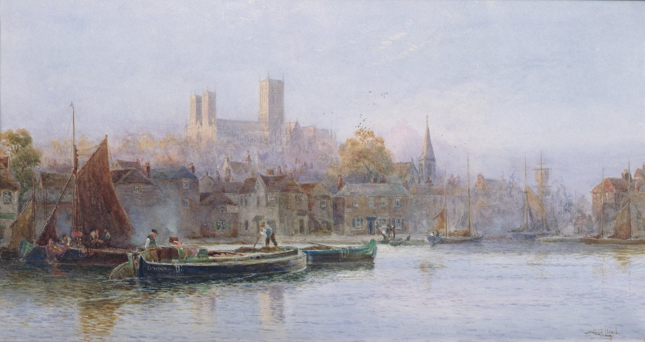 Catedral de Lincoln desde el río de Walker Stuart Lloyd