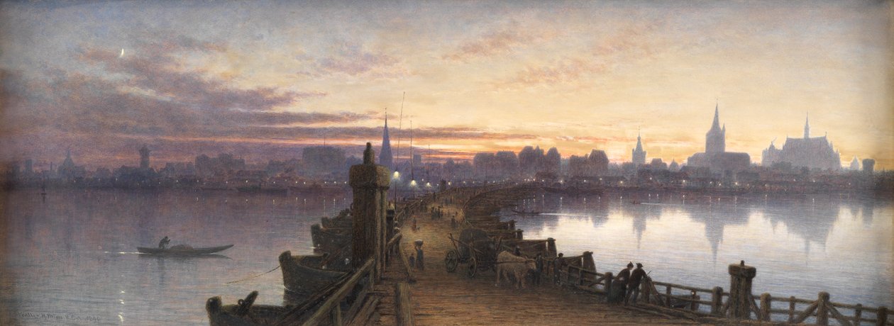 Colonia desde el puente de barcos, 1890 de Waller Hugh Paton