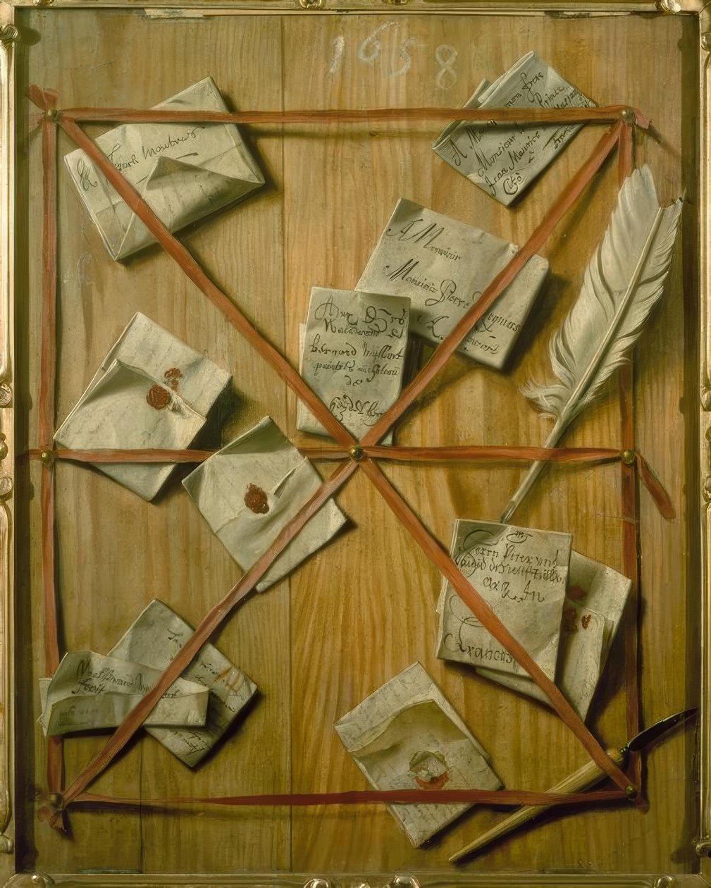 Una tabla con cartas adheridas de Wallerand Vaillant