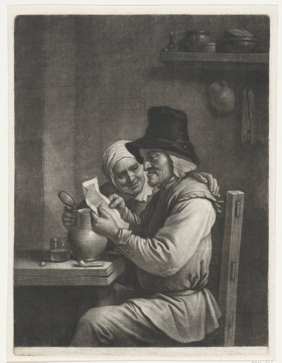 Hombre y mujer leyendo una carta de Wallerant Vaillant