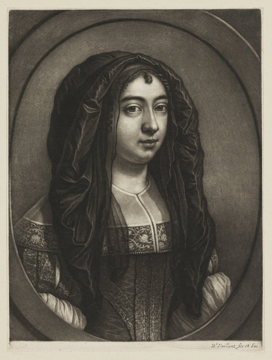 Retrato de una mujer con velo de Wallerant Vaillant