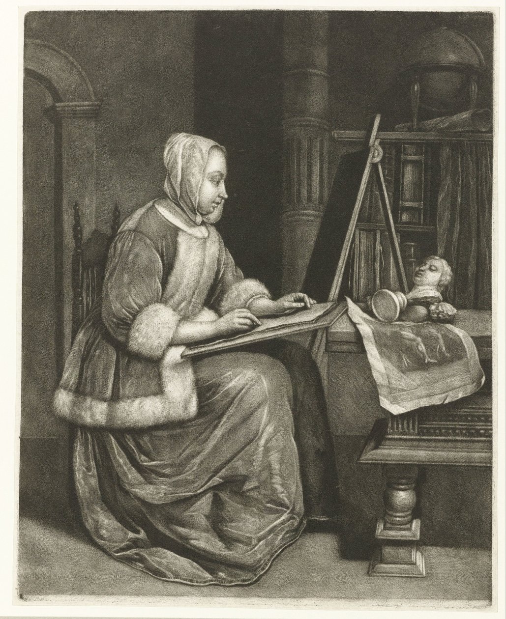 Mujer dibujando de Wallerant Vaillant