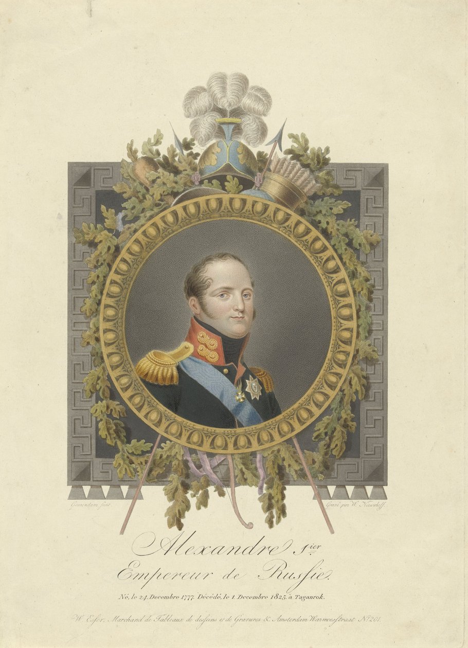 Retrato del zar Alejandro I de Rusia de Walraad Nieuwhoff