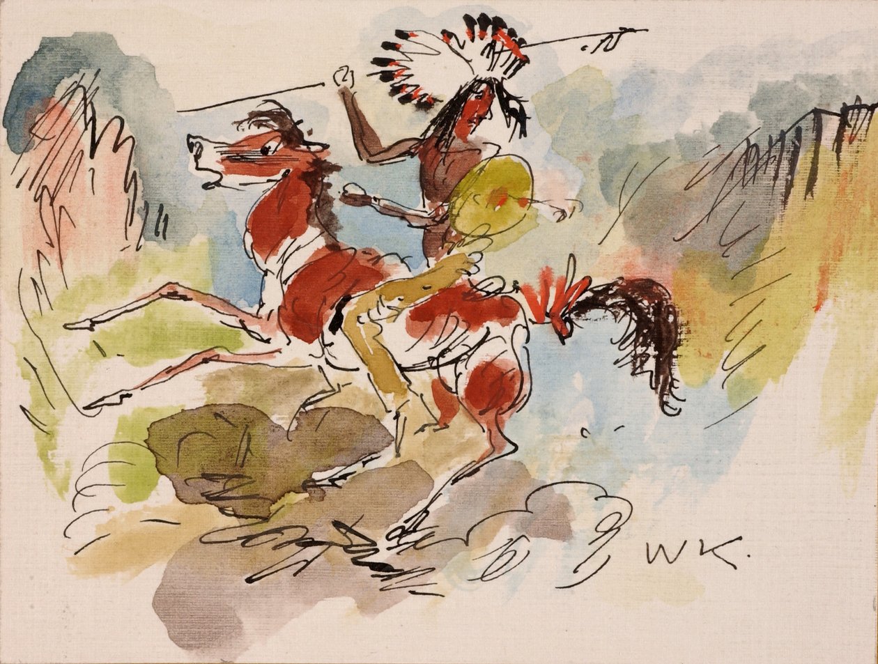 Indianer zu Pferd de Walt Kuhn
