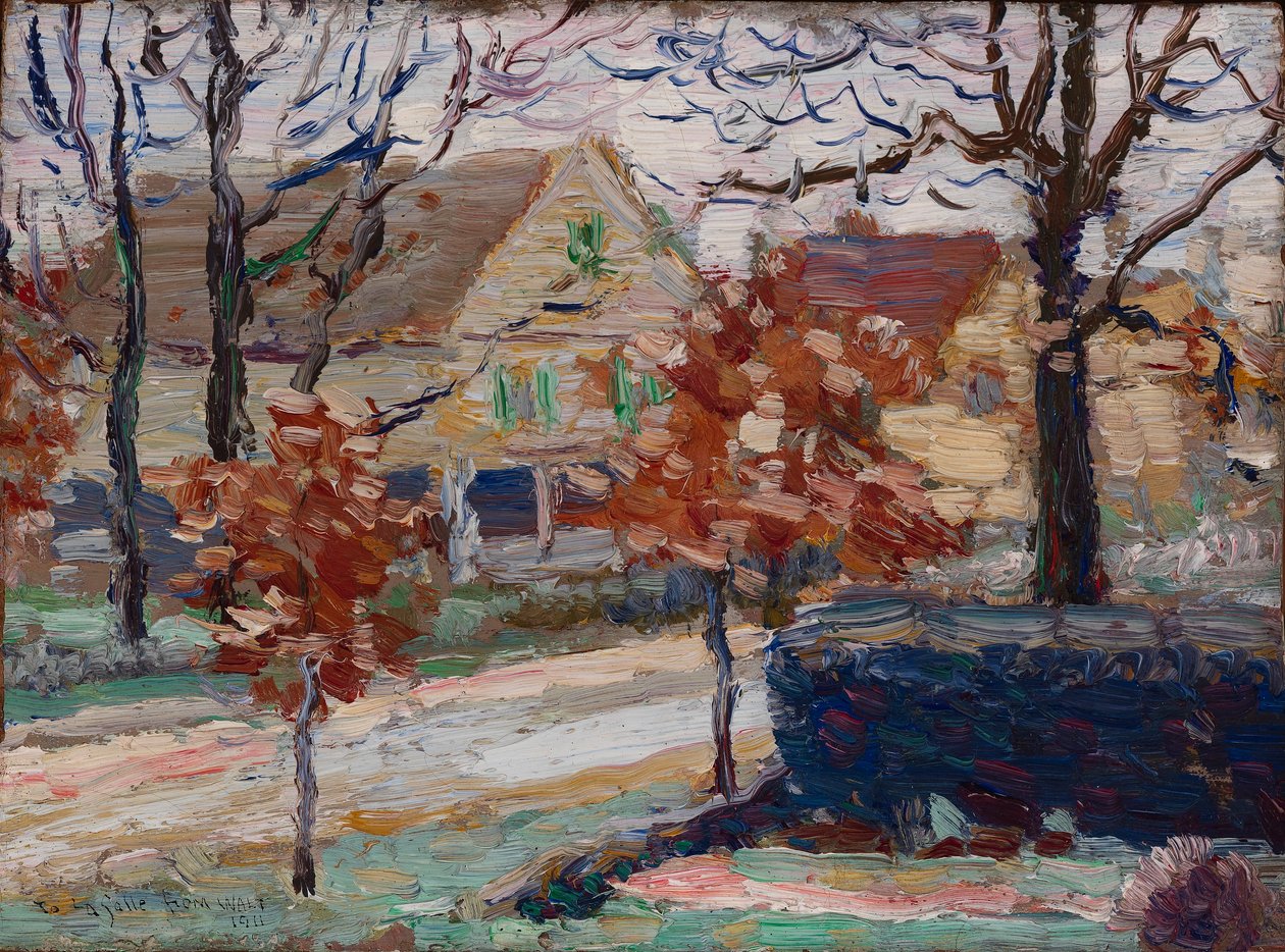Vista de la calle Melrose desde el porche de los Spiers de Walt Kuhn