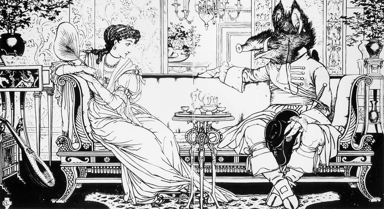 La Bella y la Bestia, 1874 de Walter Crane