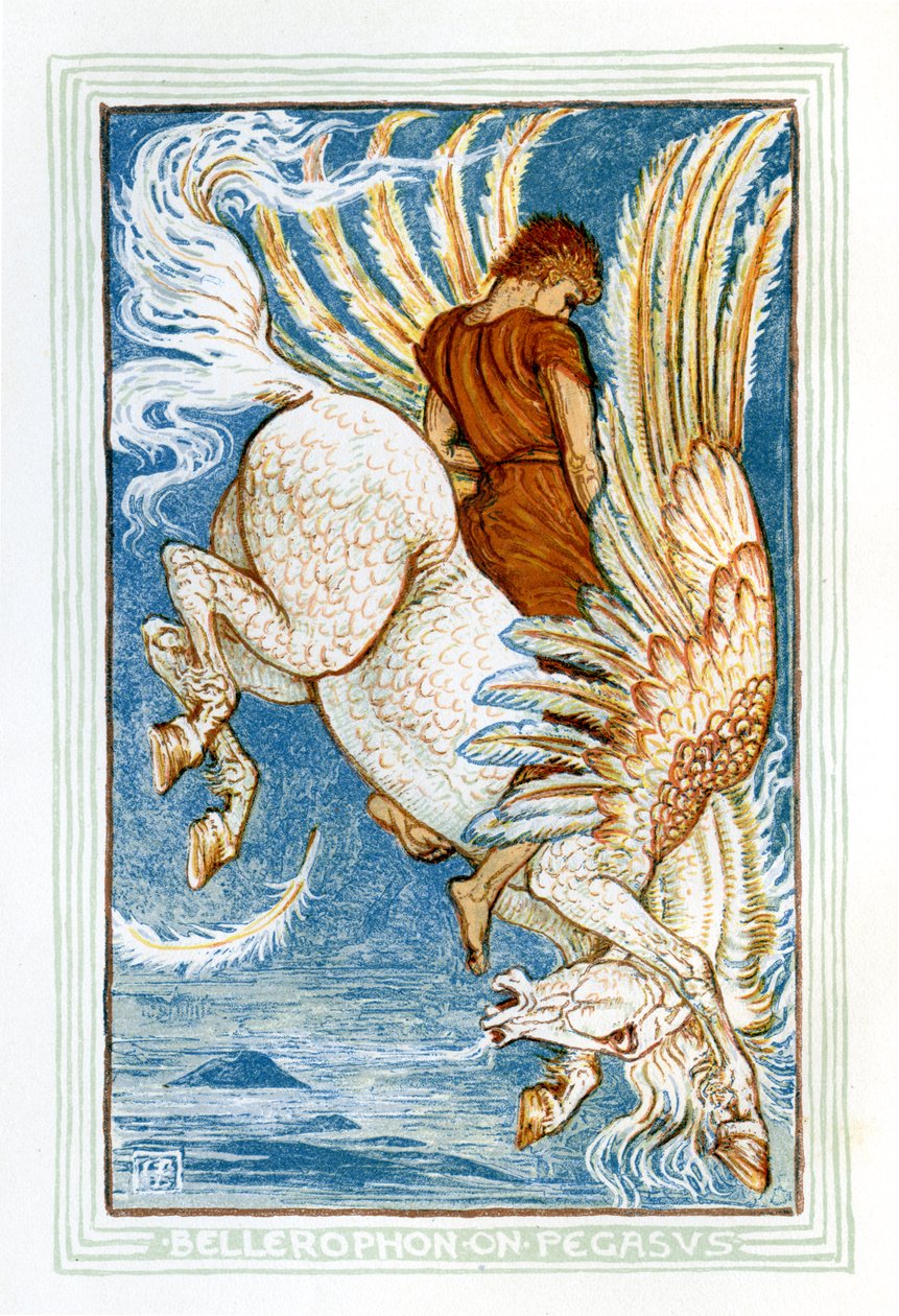 Belerofonte montando a Pegaso de Walter Crane