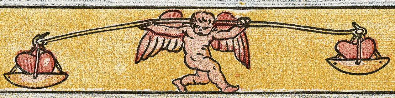 Eros equilibrando dos corazones, 1884 de Walter Crane
