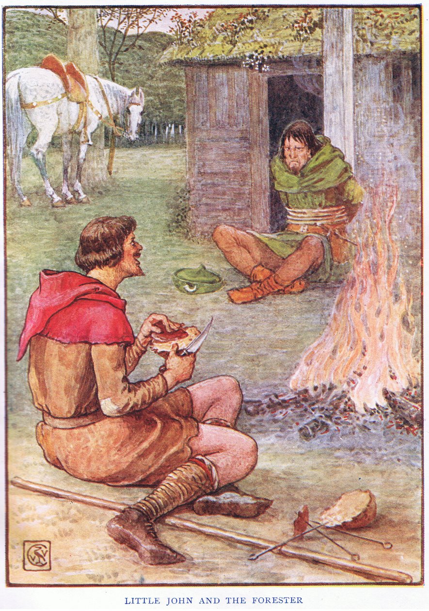 Pequeño Juan y el guardabosques, c.1920 de Walter Crane